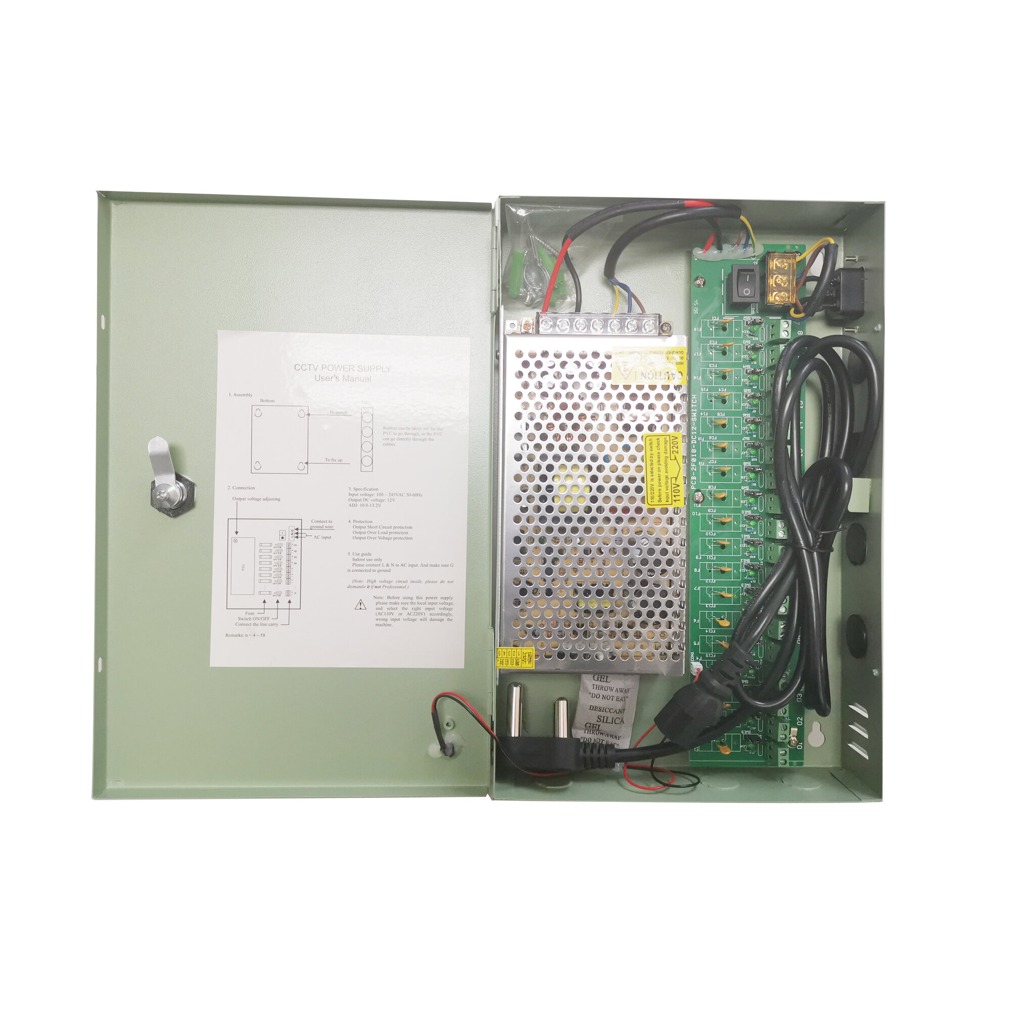 895-18-PA1518W 18 Way, 15 Amp, 12Vdc power supply