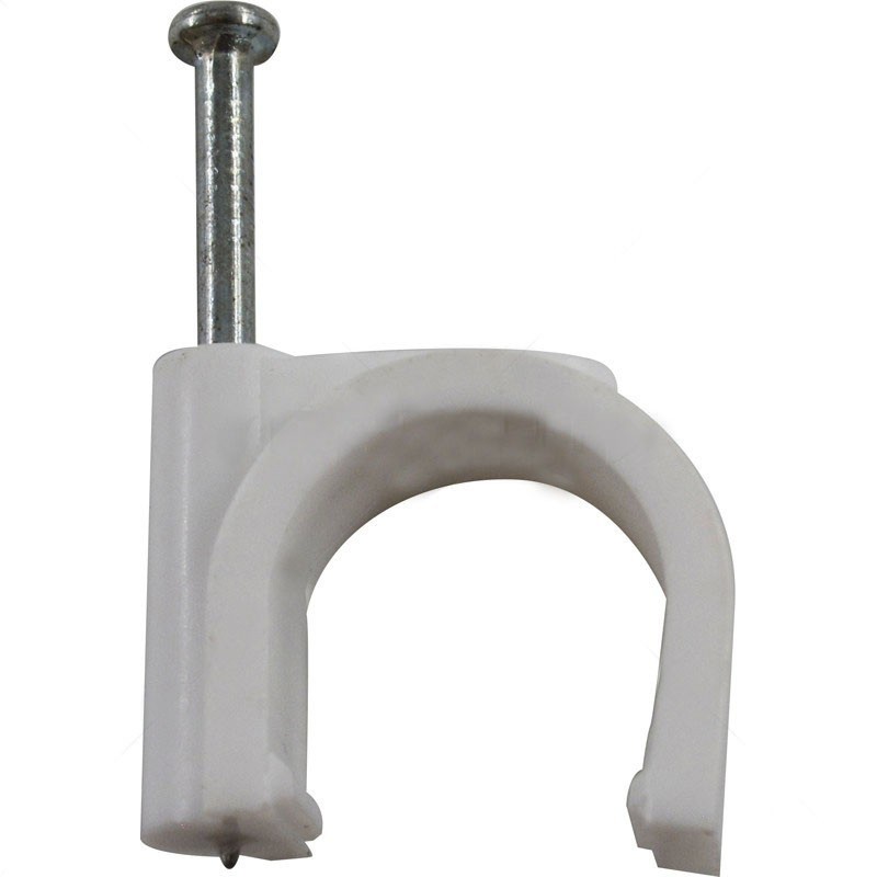 PVC Saddle Round with Nail - 20mm